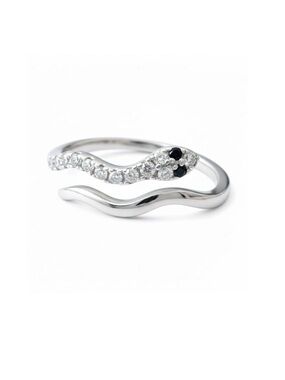 Snake Open Ring | Elegant Silver | Modern Adjustable Design